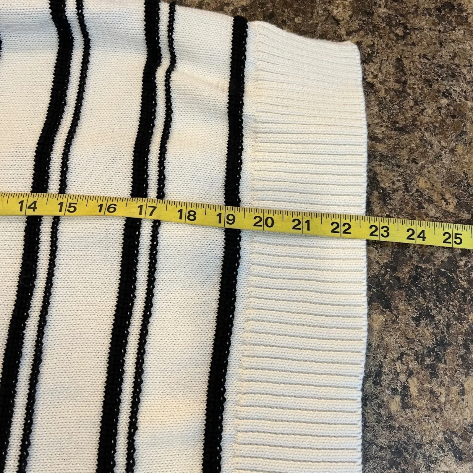 Joie White Black Striped Crew Neck Sweater Knit Pullover Women's Large - Image 8