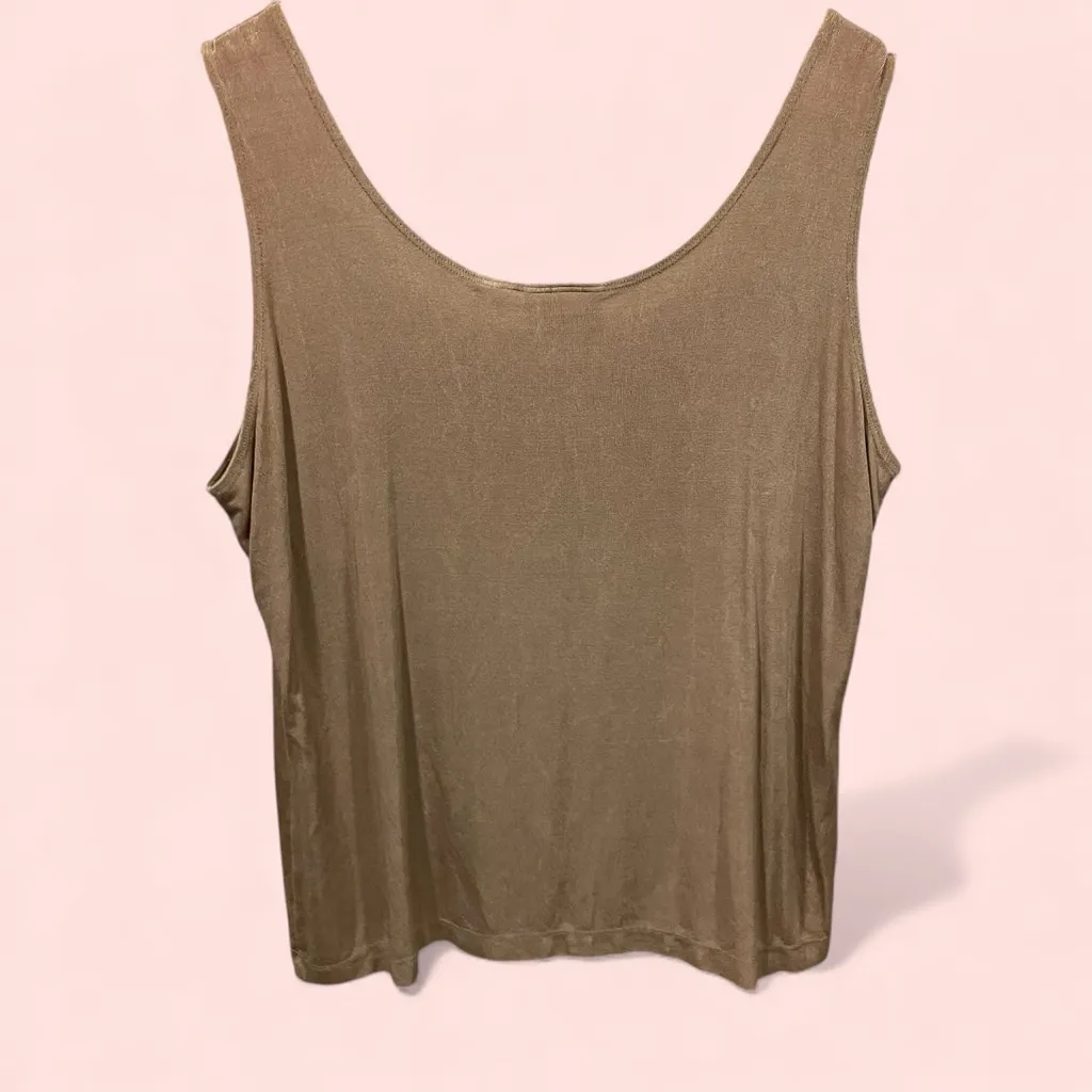Chico’s travelers slinky jersey knit flax scoop neck comfy tank top flowy - Image 3