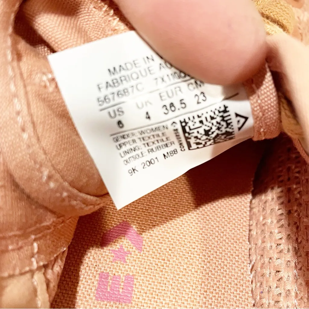 Free People x Chuck Taylor All Star Pink‎ Breezy Espadrille Sneakers Size 6 - Image 7