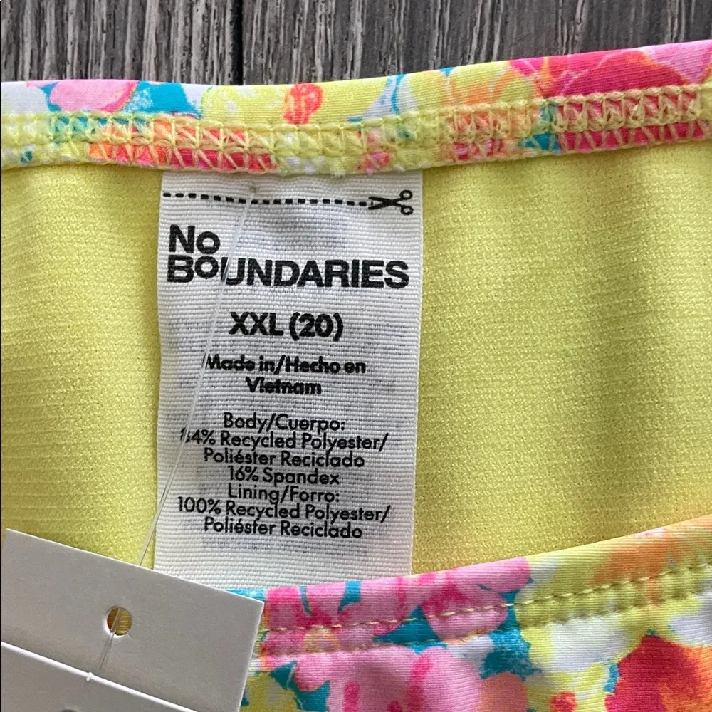 NO BUNDARIES Yellow Floral Bikini Size XXL - Image 2