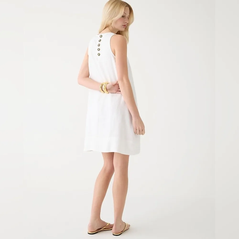 NWT J. Crew Maxine button-back dress in linen White Size undefined - $89  New With Tags - From Katie