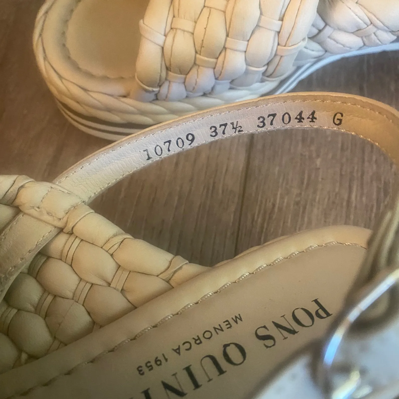 Pons‎ Quintana Leather Woven Cream Platform Sandal Size 37 NEW - Image 4