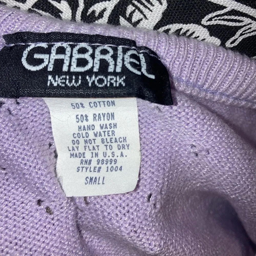 Gabriel New York Sweater Tanktop Tank Top Cami Camisole Knit Cutout Crochet Purple - Image 3