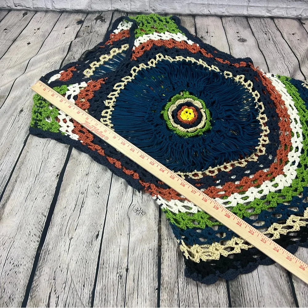 Solution Multicolored Bohemian Open Knit Sleeveless Pullover (A21) Size undefined - Image 10