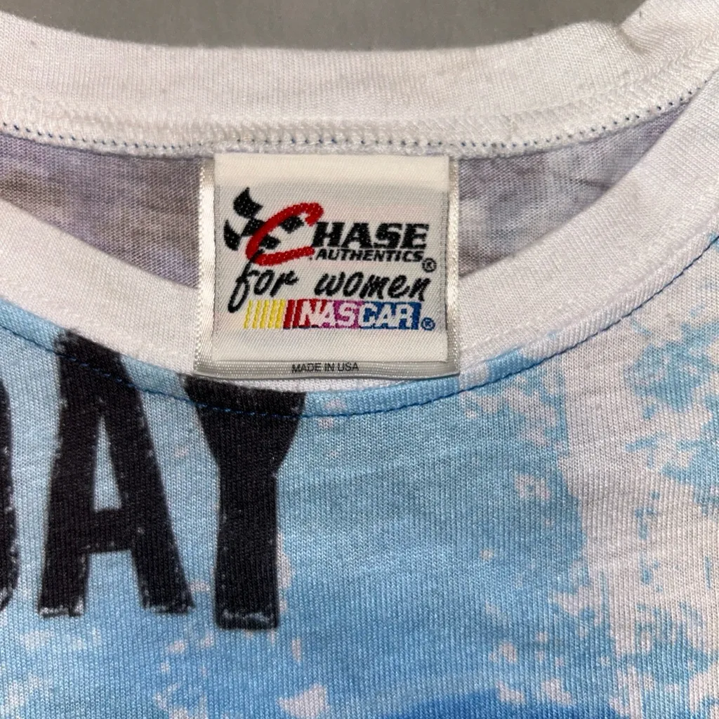 VINTAGE CHASE LADIES TOTAL PRINT STUDDED TANK TOP TEE #24 JEFF GORDON Large - Image 2