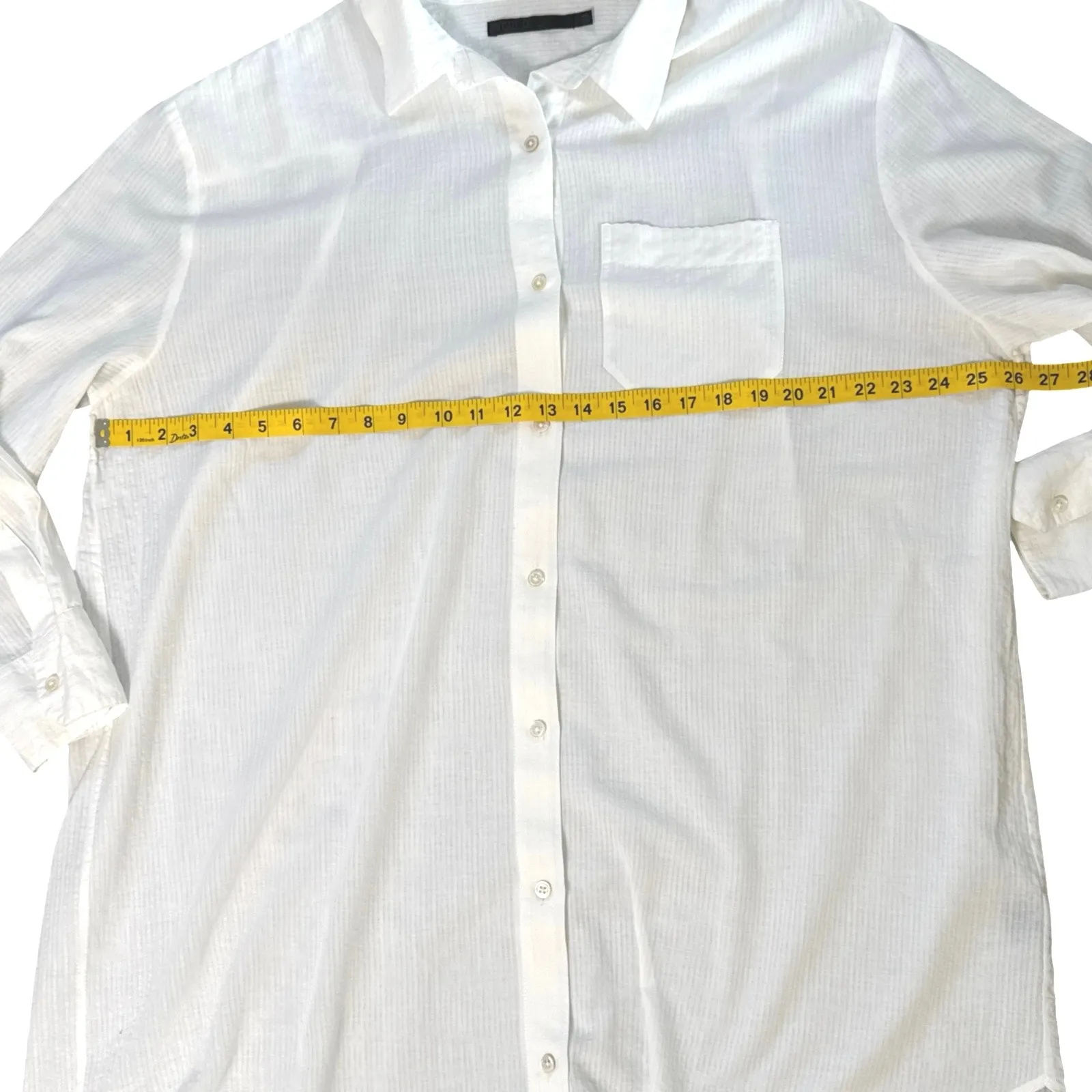 Jenni Kayne Ivory Oversized Beach Shirt Dress XXL Sheer Cotton Blend - Image 9