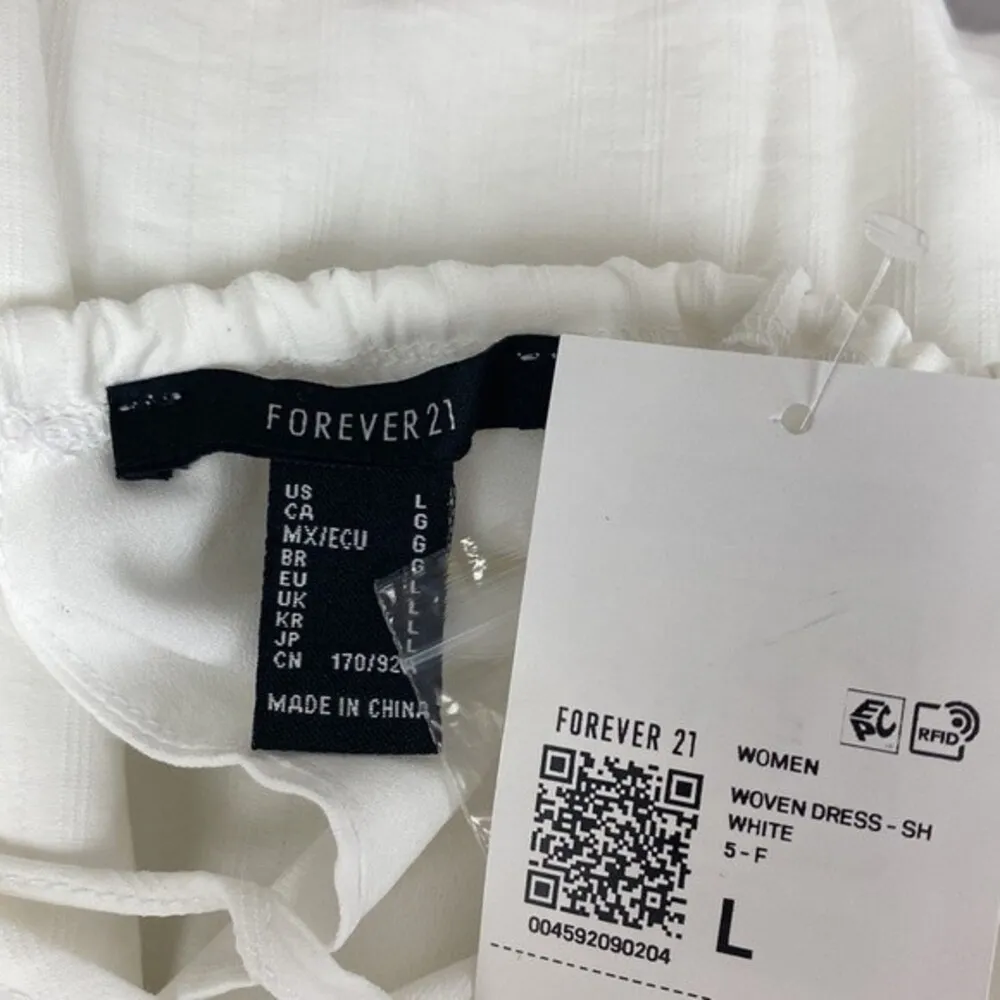 Forever 21 White Sleeveless Wrap Mini Dress NEW L - Image 4