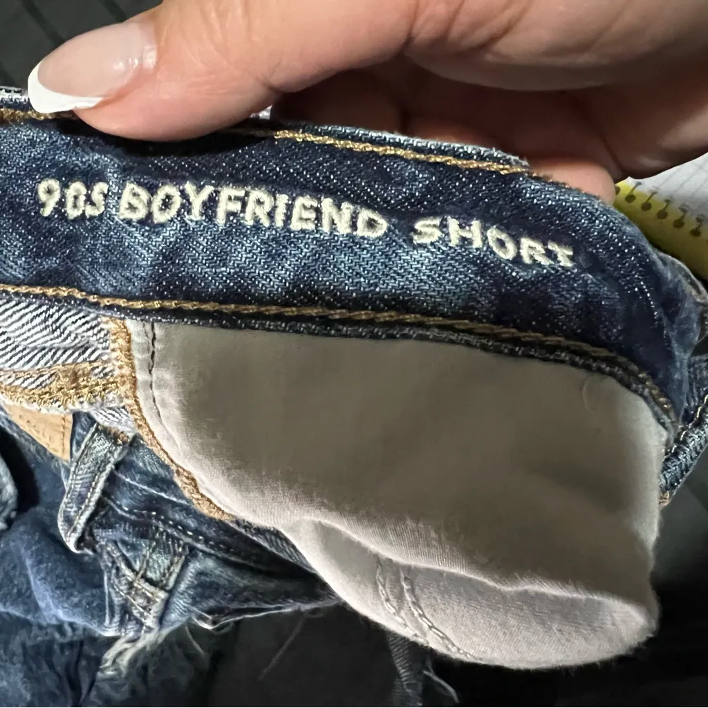 AEO 90s Boyfriend High Rise Denim Distressed Jean Shorts - Image 10