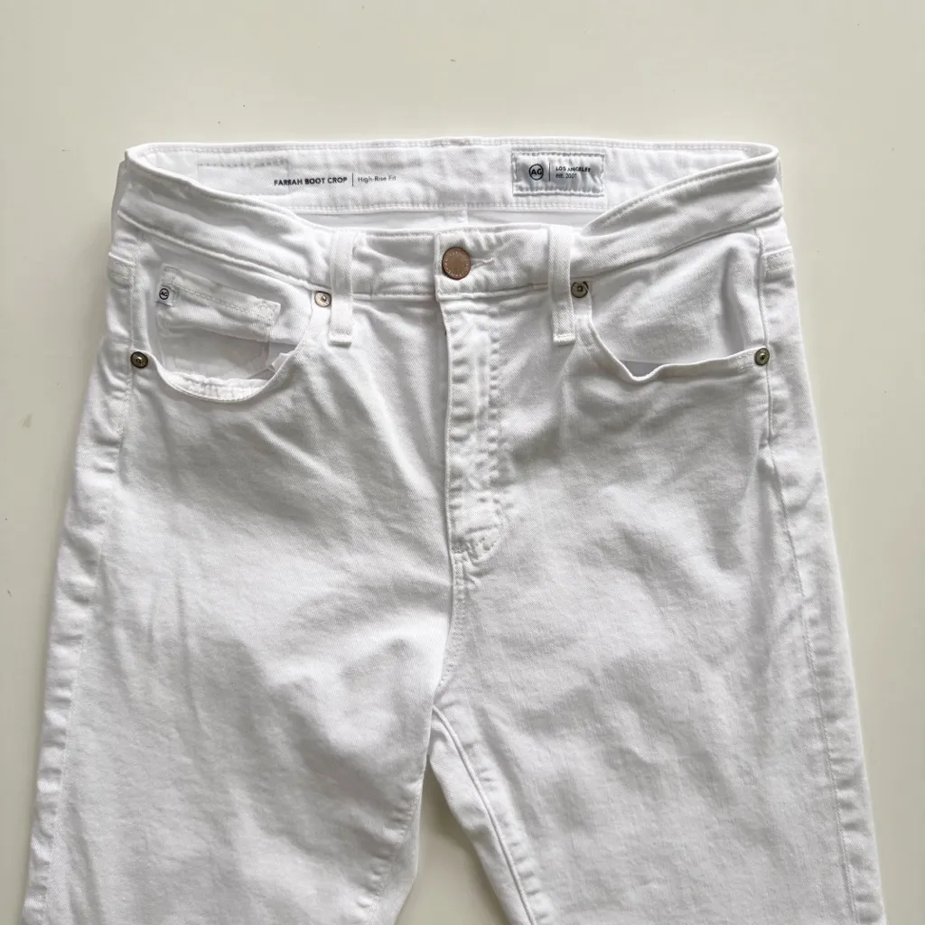 AG Farrah Boot Crop Hi Rise White Jeans size 29 - Image 2