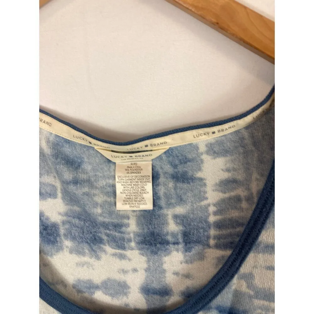 Lucky Brand Blue Tie Dye Tank Size XL - Image 3