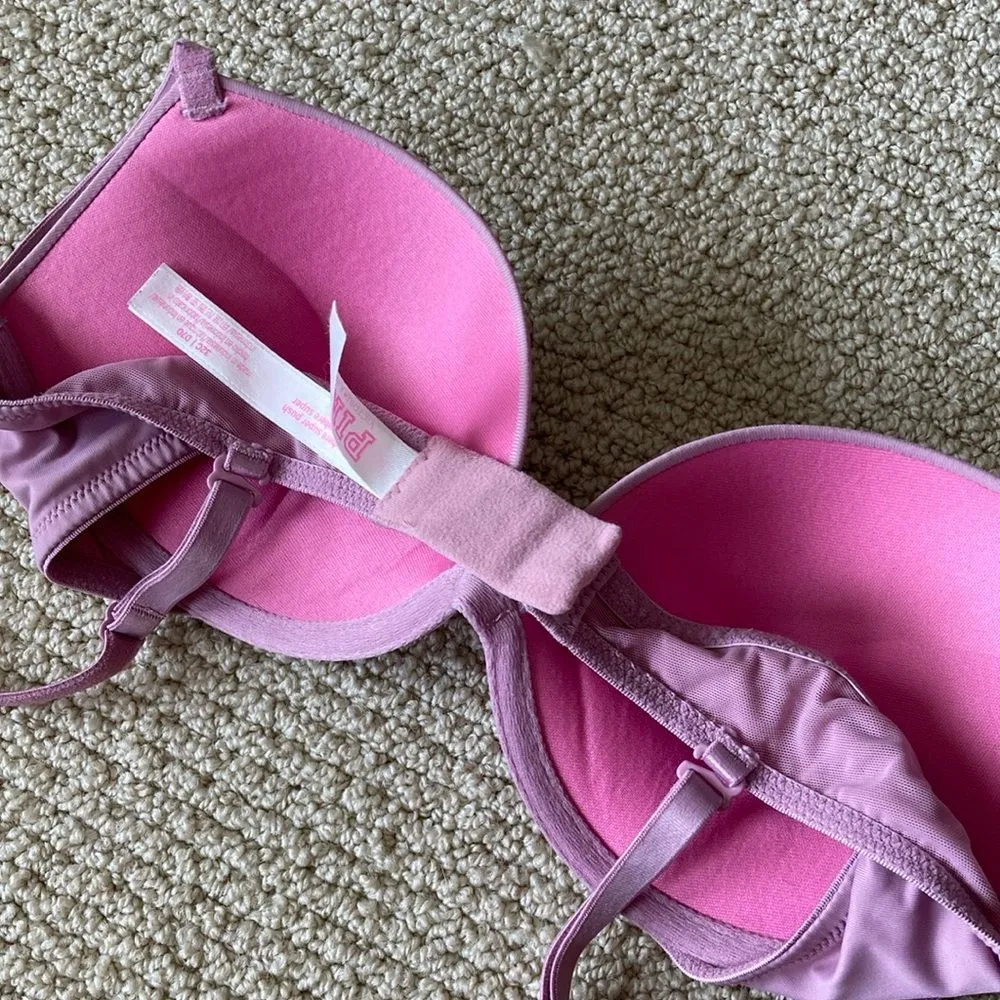 Victoria’s Secret PINK Wear Everywhere Super Push Up Bra Size 32C Mauve EUC - Image 7