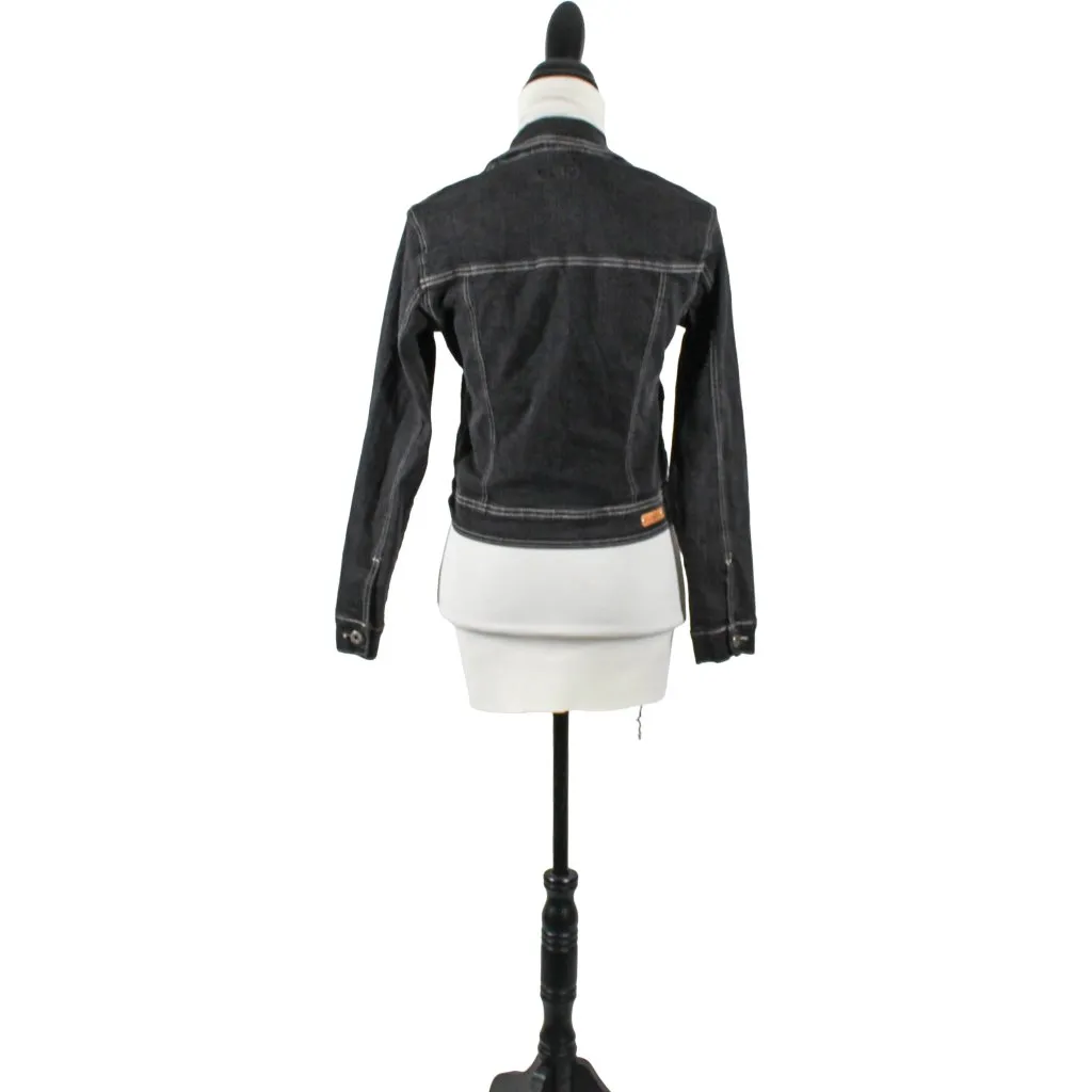 Vintage 1990s Y2K South Pole Jean Jacket Gray/Black Wash Juniors Small Cropped Black Size undefined - Image 4