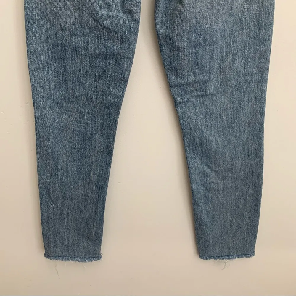 EUC Re/Done Originals High Rise Ankle Crop Light Repair Distressed Jeans Size 23 - Image 13