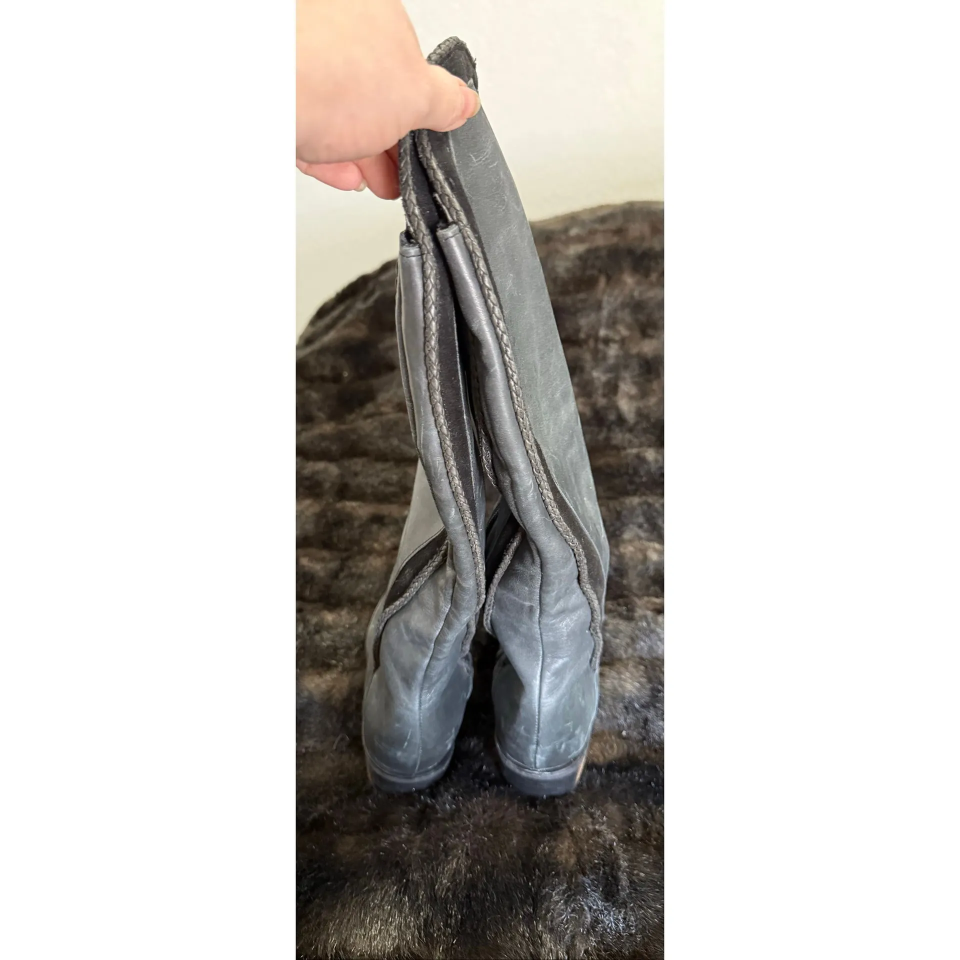 Naughty Monkey Women's Size 8 Black Leather Knee High Boots - Image 4