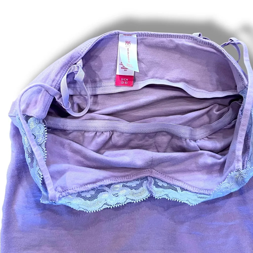 Y2K Lace Cami Tank Top Sz Small Lace Trim Camisole Cute Feminine Soft Girl 90s Purple - Image 7