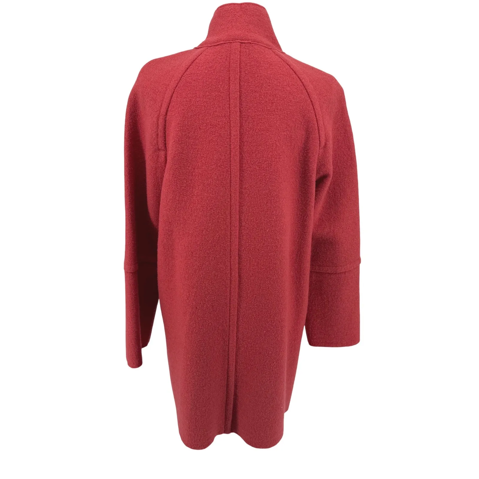 Vtg Talbots Red Boiled Wool Coat Women's M Full Zip Snap Button Front Rust Red - Image 3