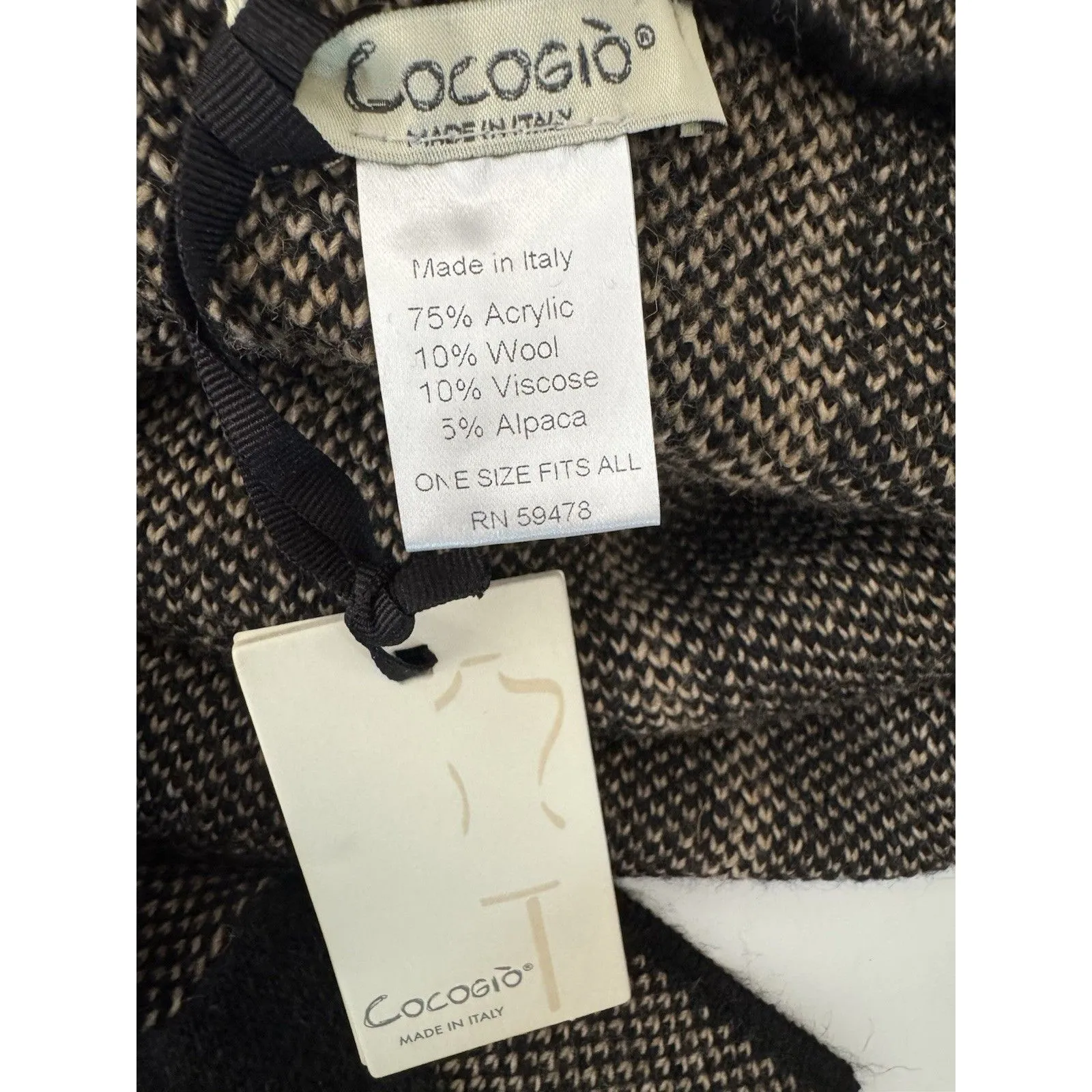 Cocogio Sweater Cardigan Open Hoodie Women Black Wool Blend Made In Italy Wool Size 0 - Image 7