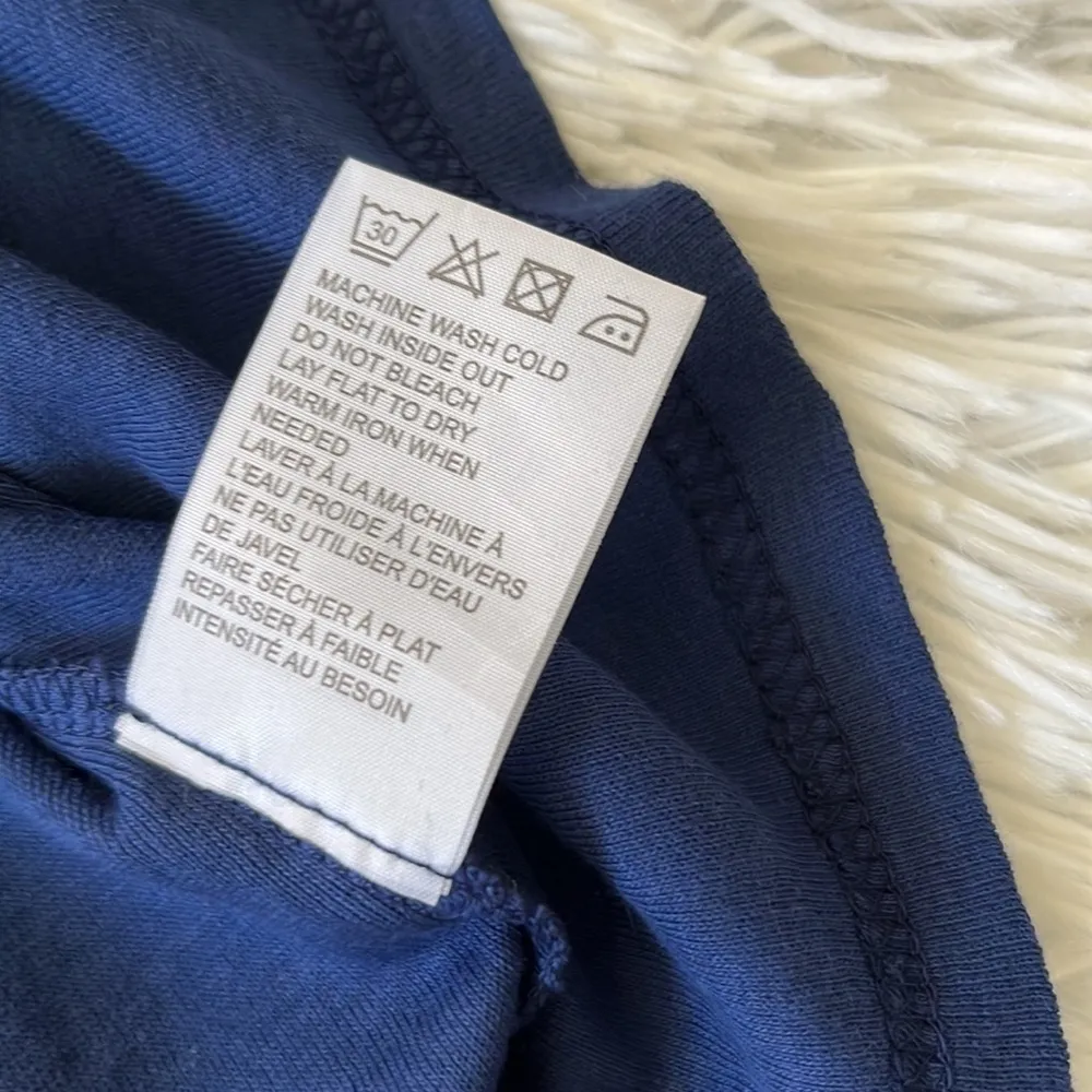 Sandrine Rose Free people Women’s V neck ribbed tee navy blue size XS - Image 7