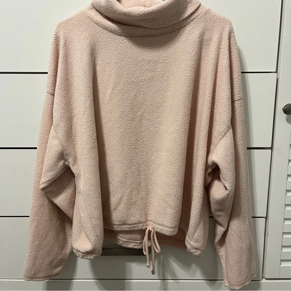 Aerie Textured Light Pink Pullover Sweatshirt - Image 2