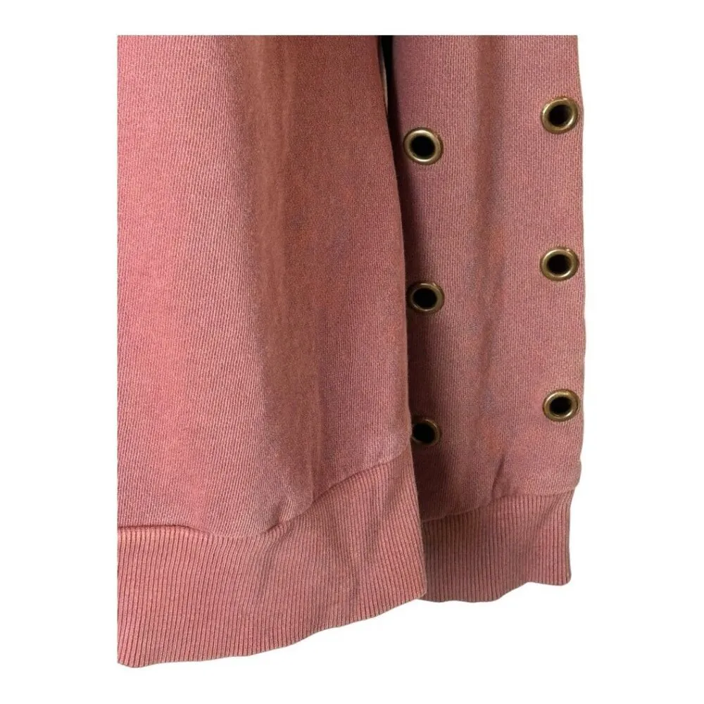 Joe's Jeans Collection Sweatshirt Women Small Mauve Purple Izzy Grommet Pullover - Image 6