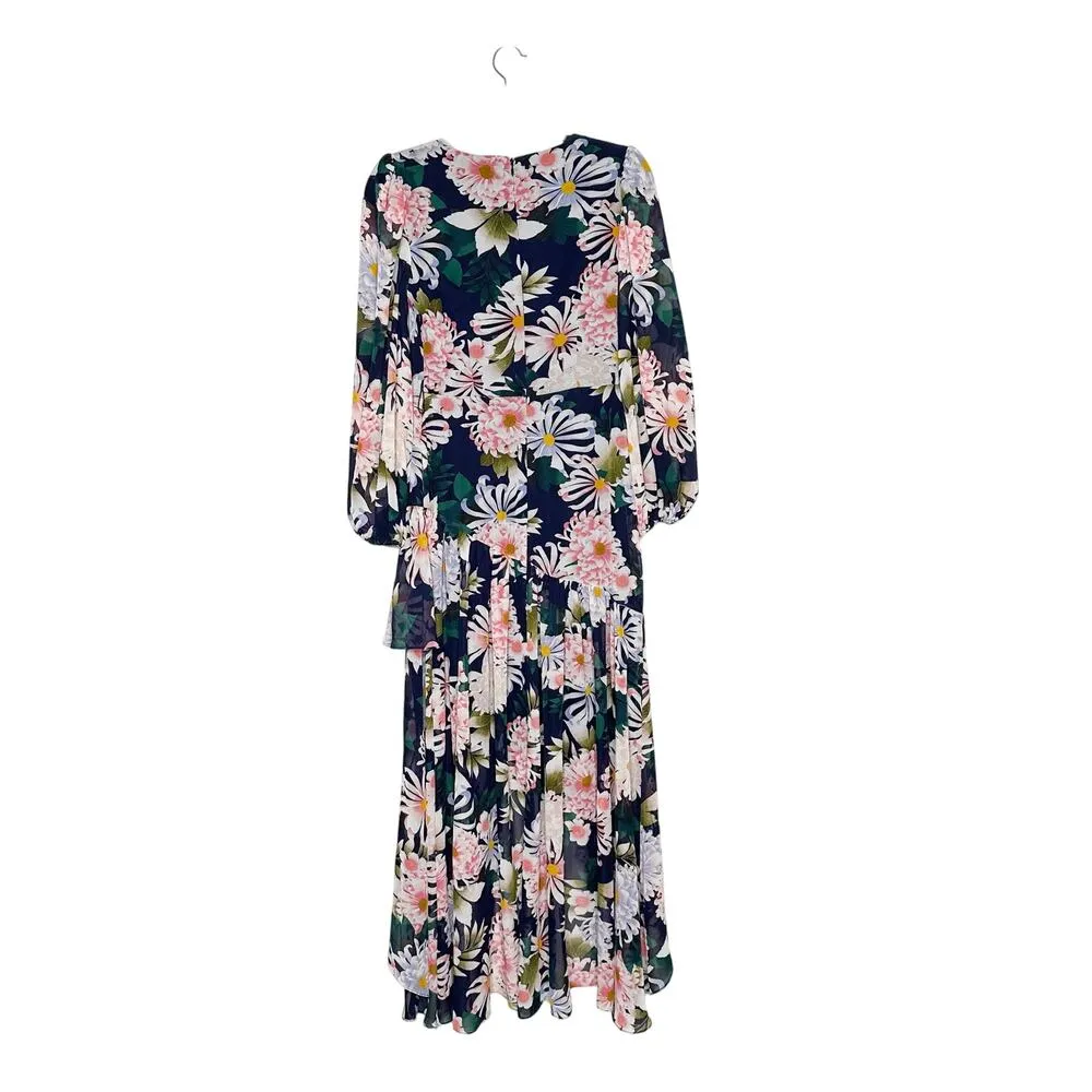 NEW Eliza J Floral Ruffled Long Sleeve Maxi Dress Women's Size 6 - Image 4