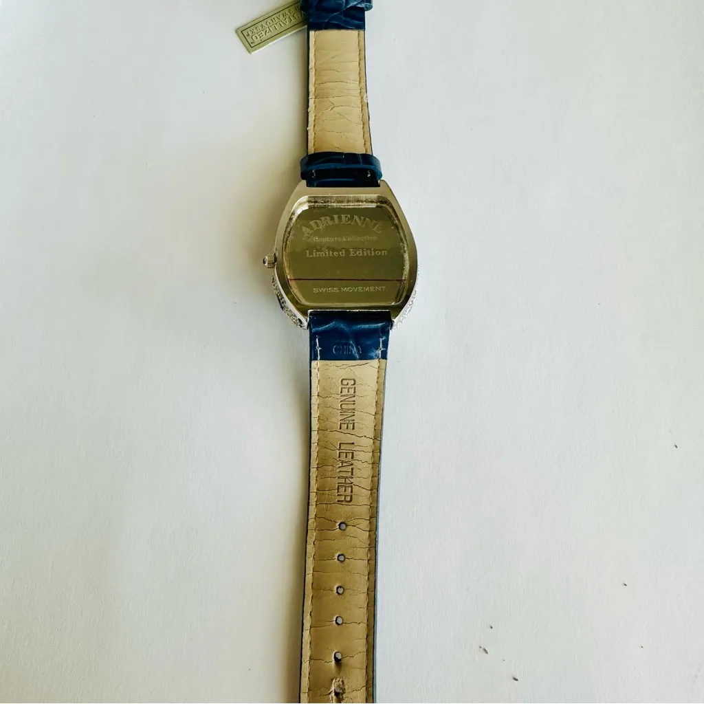 by Adrienne Bejeweled Watch with Swarovski Crystals Navy NWT - Image 7