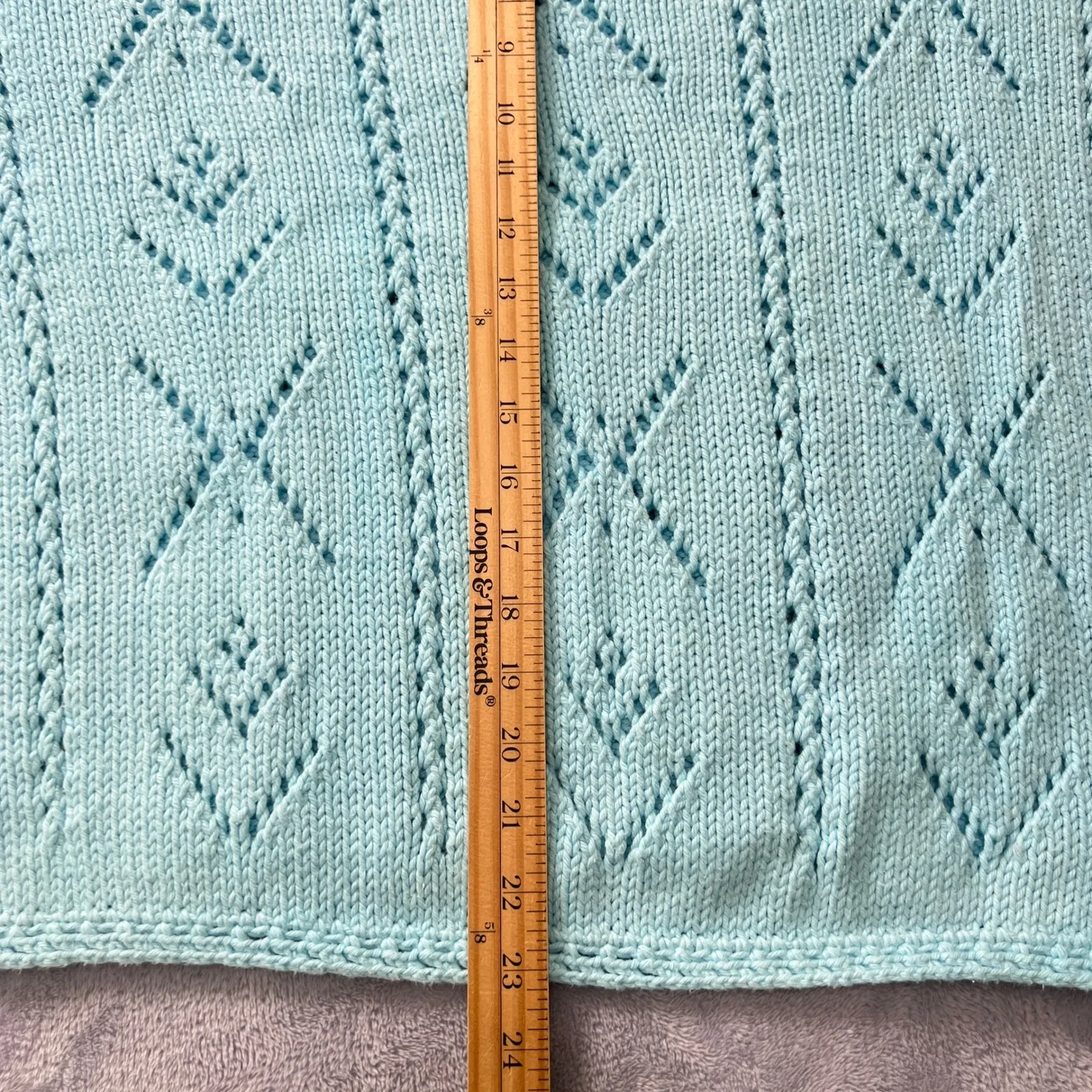 Vintage Rey Wear Hand Knit Cotton Sweater M/L Blue Openwork Coastal Knit Bolivia Size undefined - Image 5