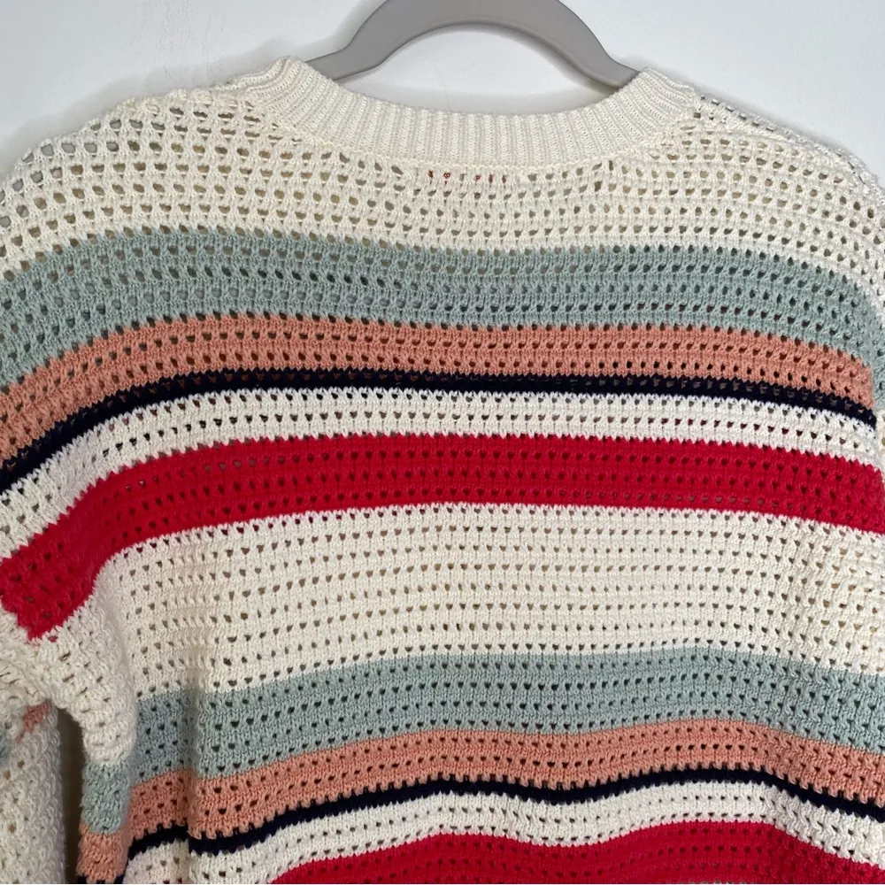 Skies Are Blue Chunky Knit Striped Long Sleeve Sweater Sz S - Image 4