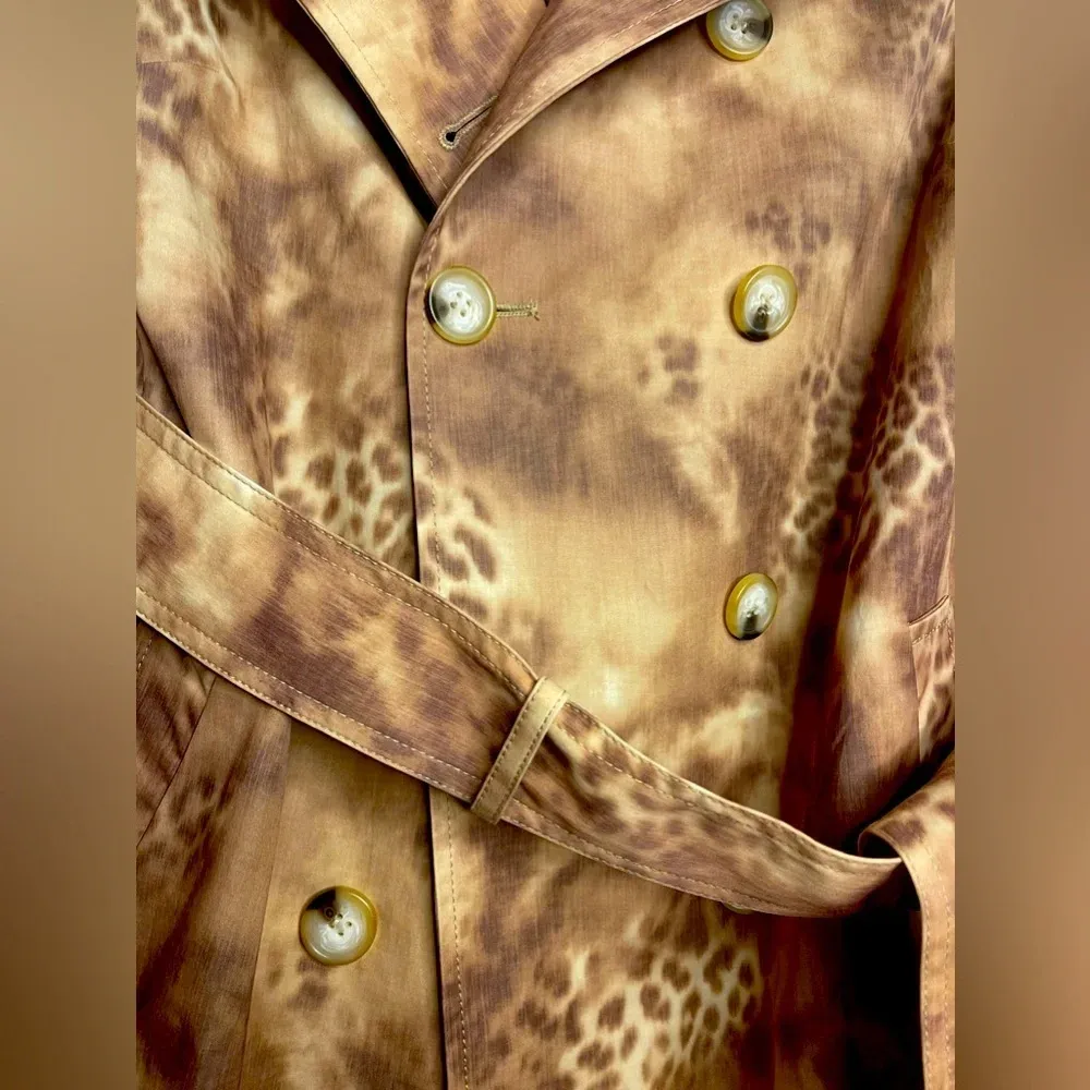 For‎ Cynthia Animal Print Double Breasted Trench Coat - Image 4