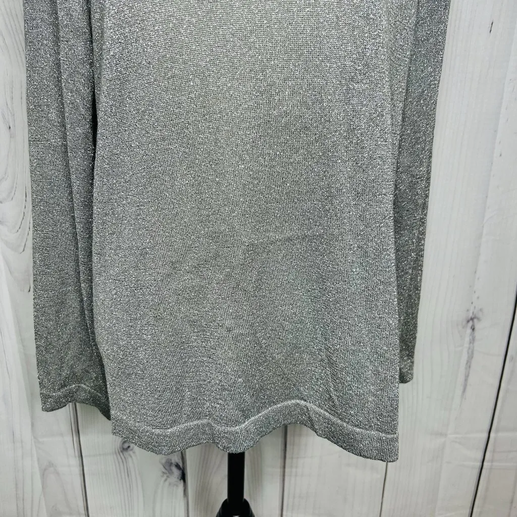 Coldwater Creek Gray Silver Cowl Neck Shimmery Long Sleeve Top Sz Medium (10-12) - Image 3