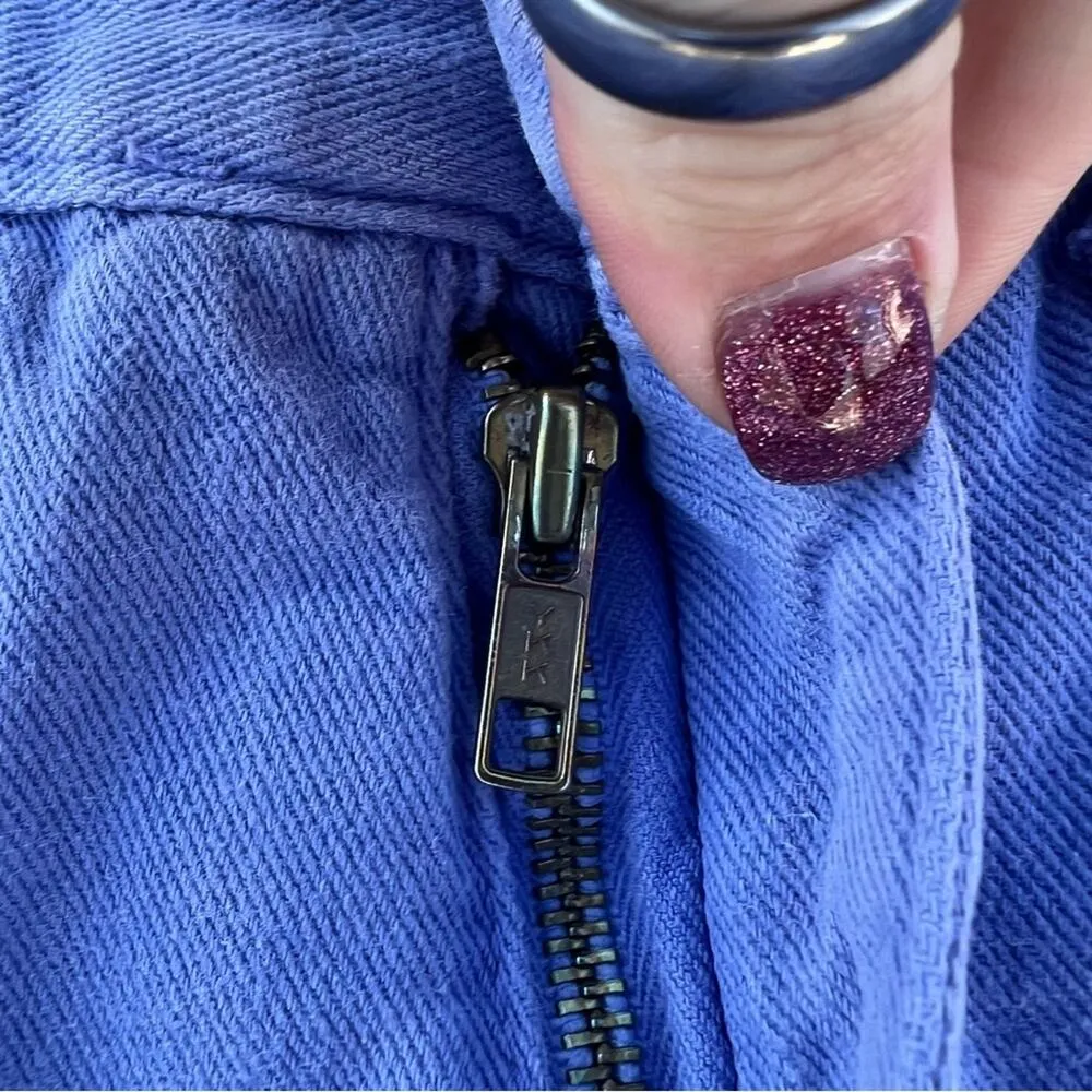 Vintage 90s Gitano purple high rise taper ankle eyelet lace ankle trim jeans Size 26 - Image 4