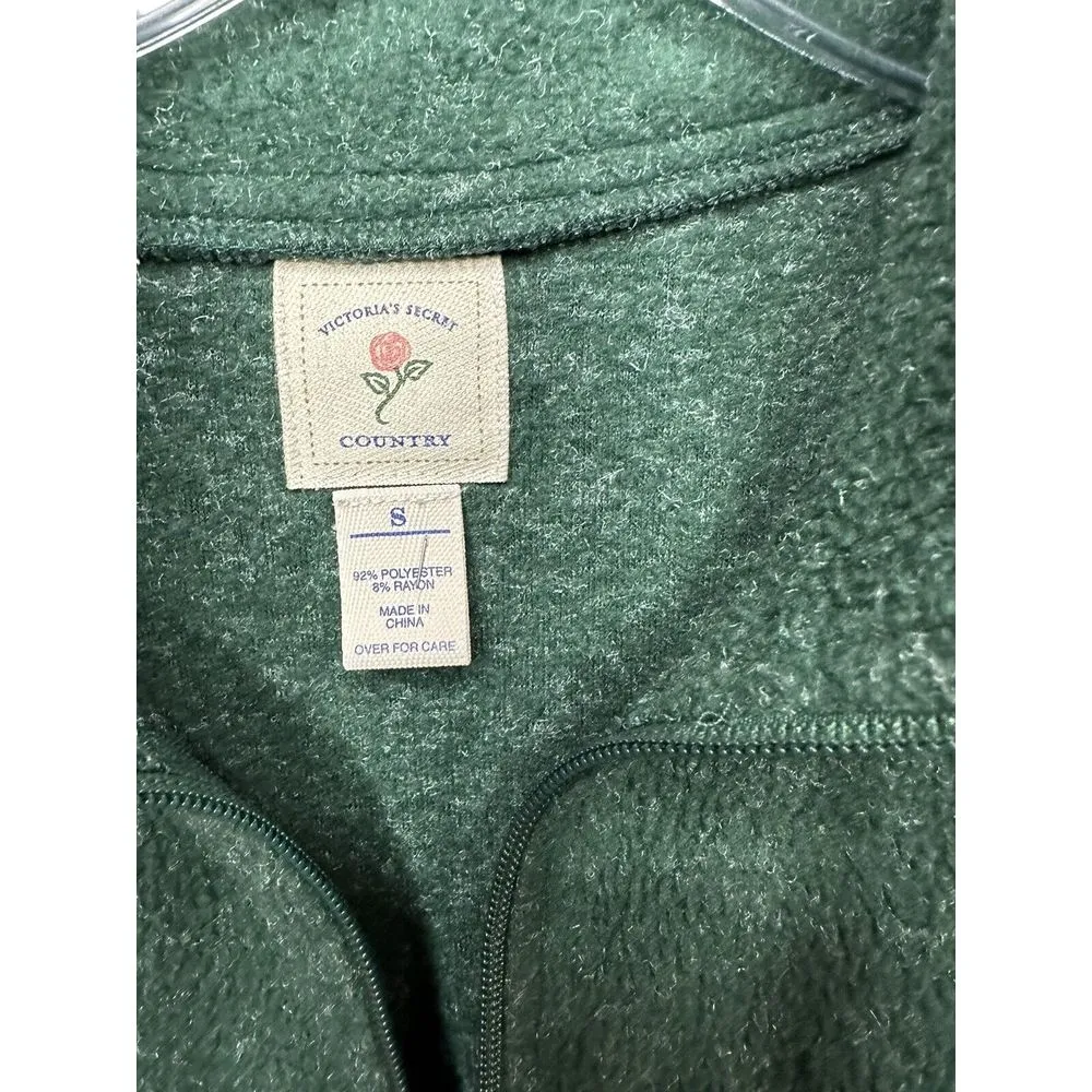 Victoria Secret Sweater Womens‎ Pullover Quarter Zip Green Country Casual Ladies - Image 6