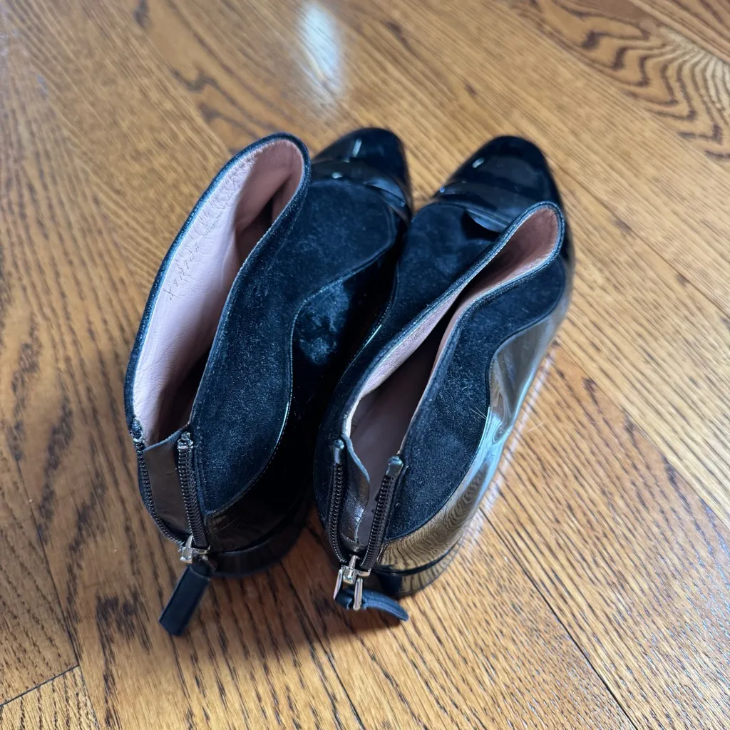 Giorgio Armani Patent Leather & Suede Ankle Booties - Image 4