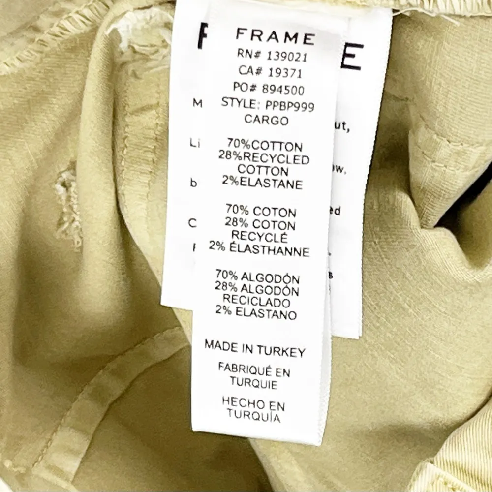 FRAME Khaki High Rise Safari Paperbag Belted Waist Csrgo Style Pants, Size 24 - Image 4