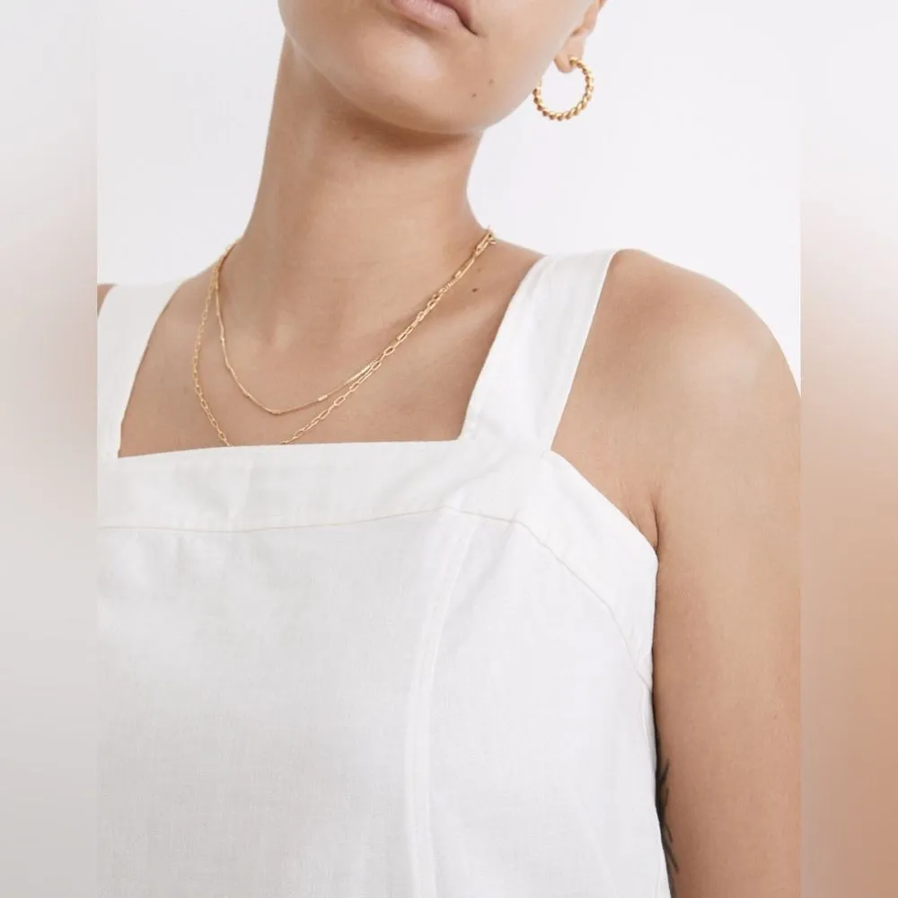 Madewell Princess Seamed Midi Dress Lighthouse‎ Sz XL Lagenlook Linen Cotton - Image 4