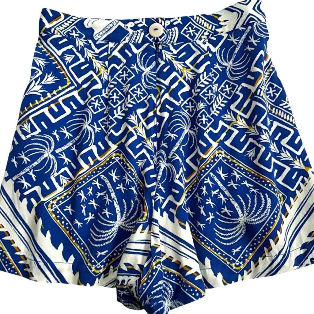 EUC Anthropologie Cory Lynn Calter Everly Blue Palm Tree Motif Size XS - Image 10