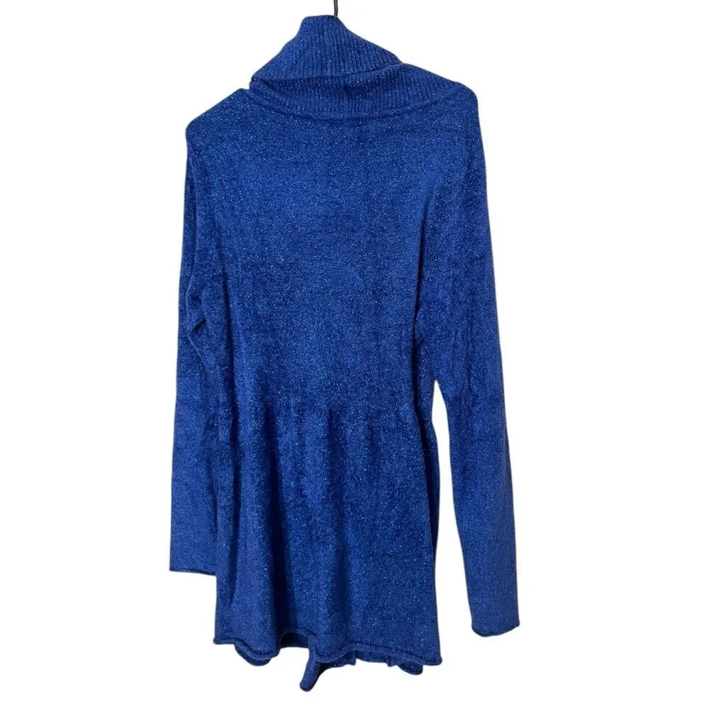 Newport News Vintage Blue Metallic V-neck Wrap Sweater L NWOT - Image 9