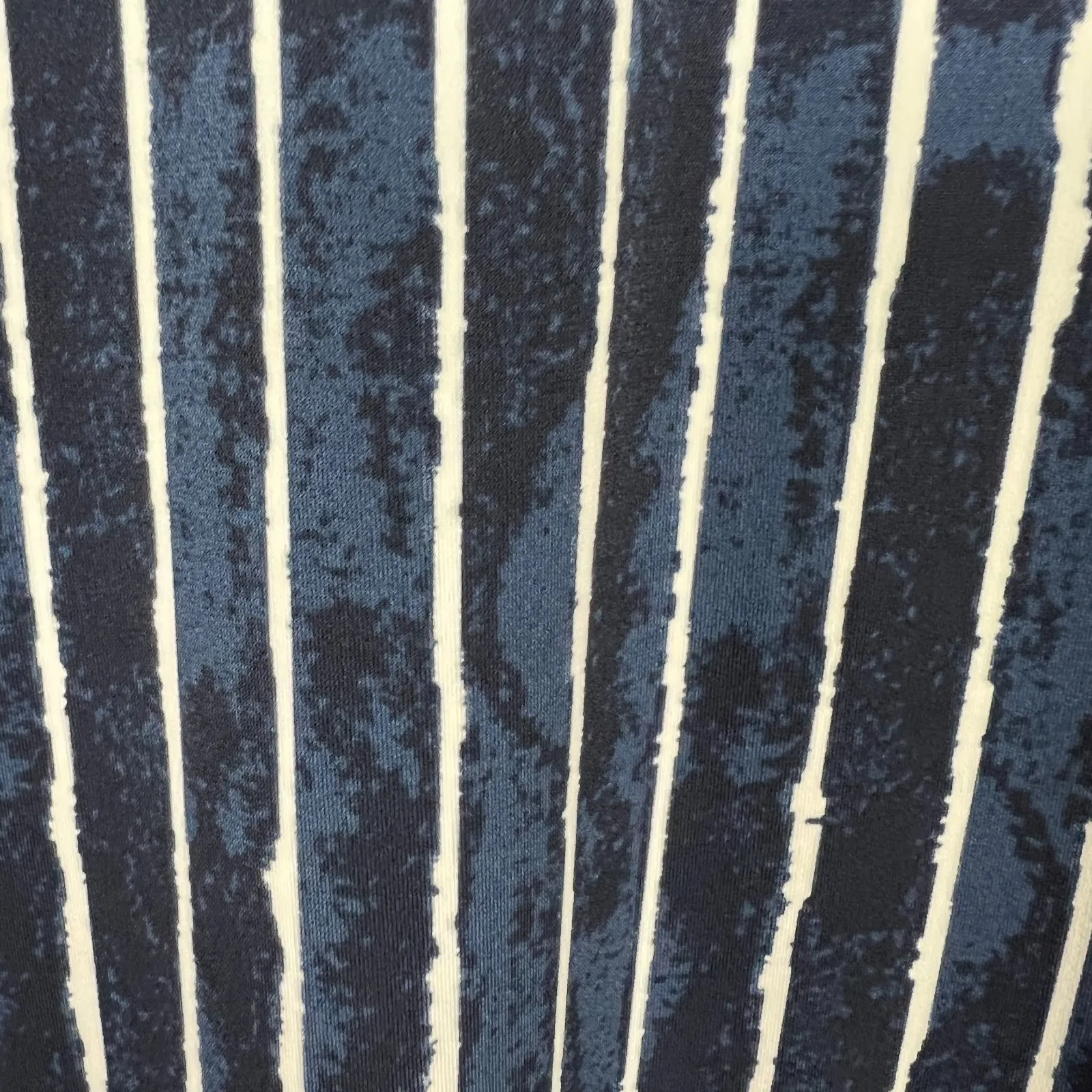 Sympli Tunic Top Womens 12 Blue Stripe Button Up Liquid Knit‎ Jersey Lagenlook - Image 13