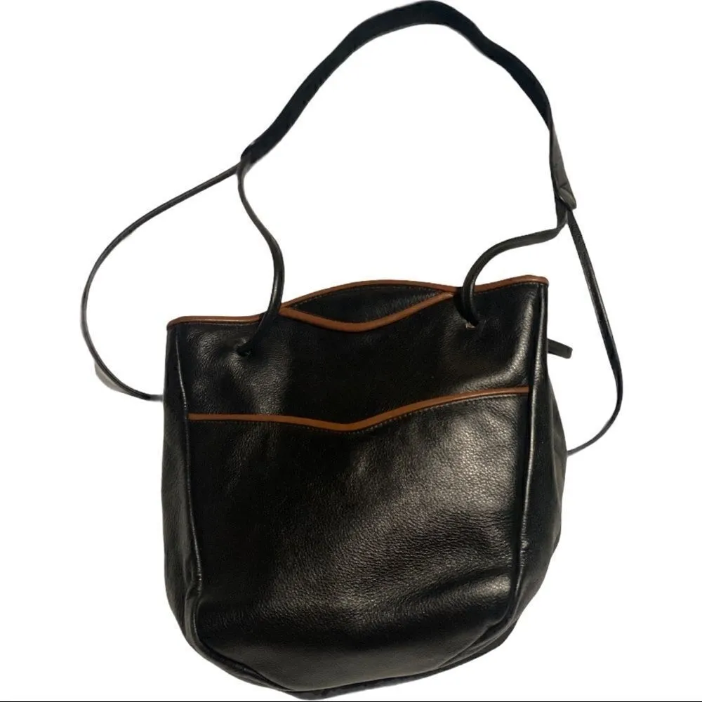 Jo Ann Page Marina Black Leather Purse! Black - Image 3