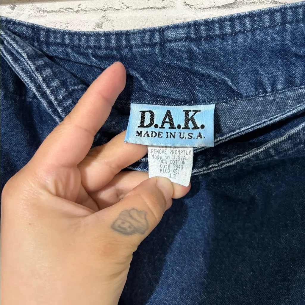 Vintage Bright Denim Blue Wrap Maxi Skirt Size 12 - Image 3