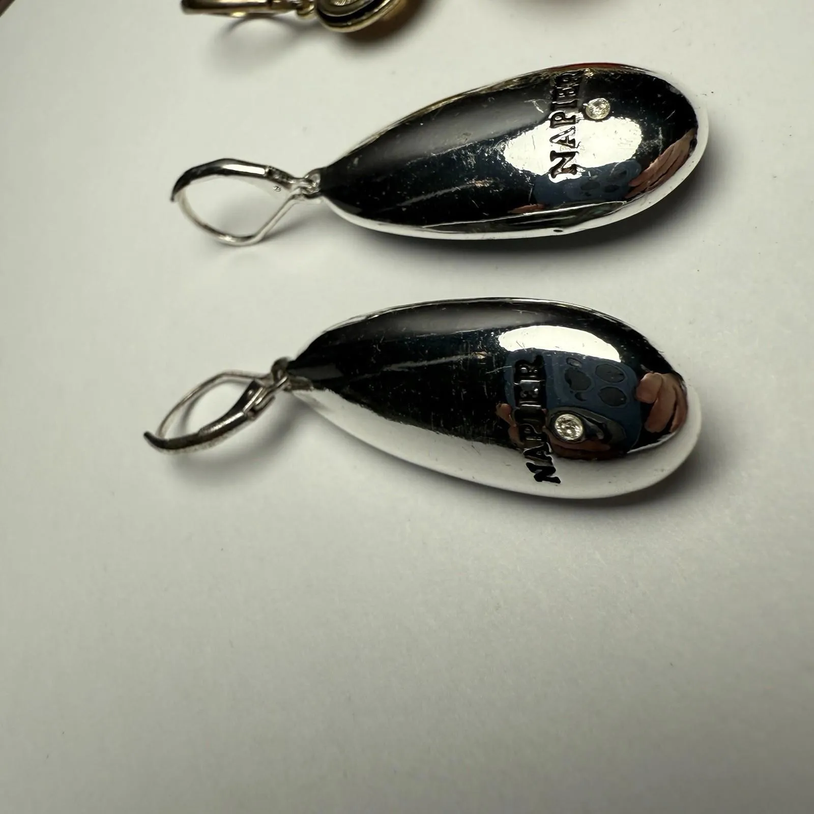 Napier Signed Dangle Drop Pierced Earrings Lot Of 2 - Image 8