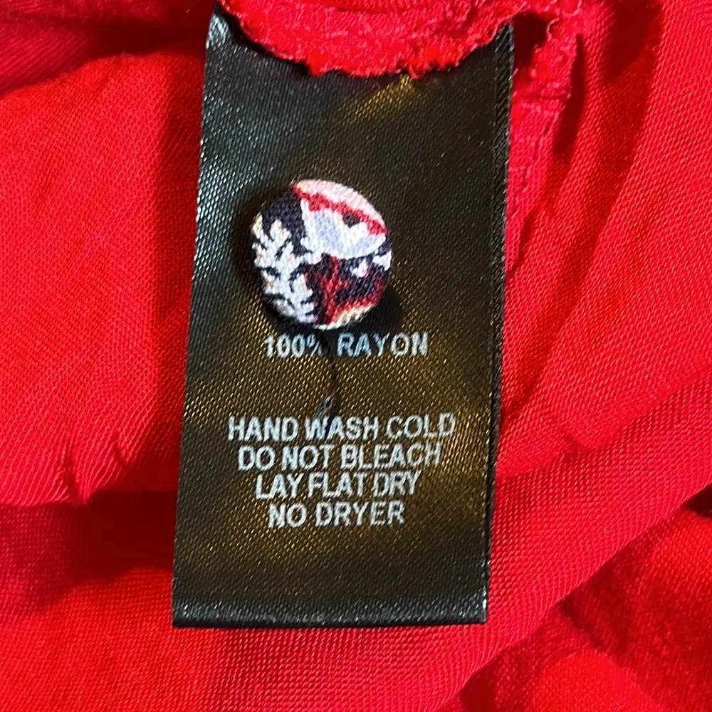 Lulus Design Major Swing Print Dress D87321 Size Small 100%‎ Rayon Red - Image 12