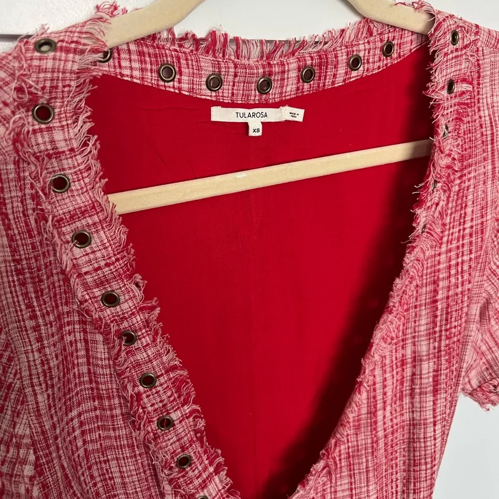 Tularosa Revolve Rocky Wrap Grommet Dress | Bright Red | XS - Image 7