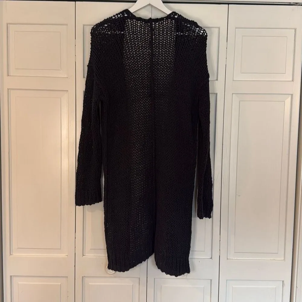 Free People Simply Sienna open knit longline cardigan navy M - Image 7