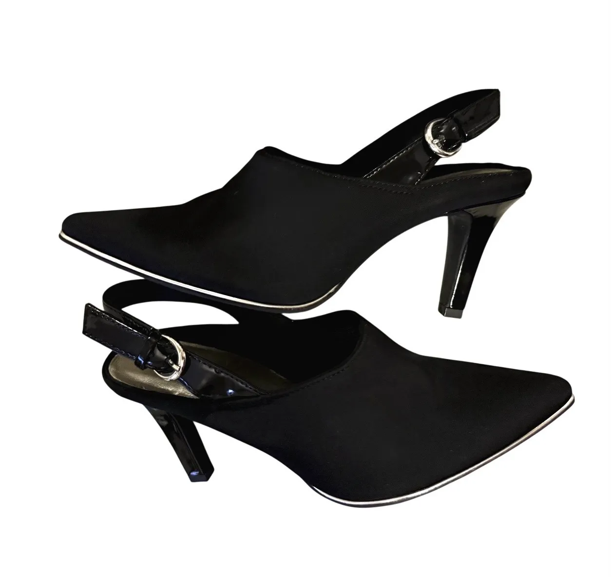 Bandolino Women’s Ferissa Black Gold Embroidered Slingback Dress Pumps  - Image 6