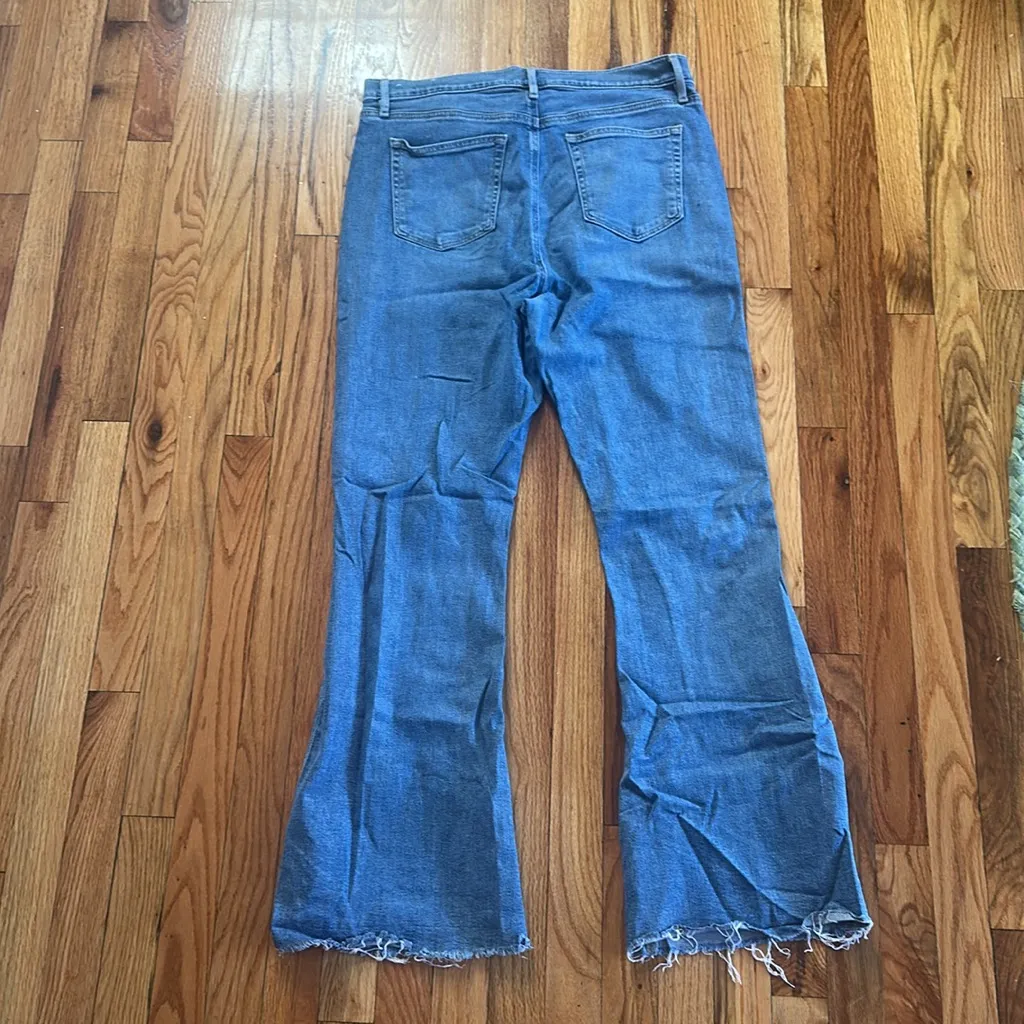 LOFT flair jeans with a distressed fringe ends - Image 4