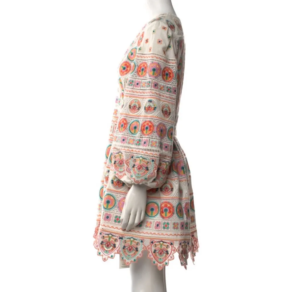 NWOT Zimmermann Brighton Multicolor Embroidered Mini Dress - Image 10