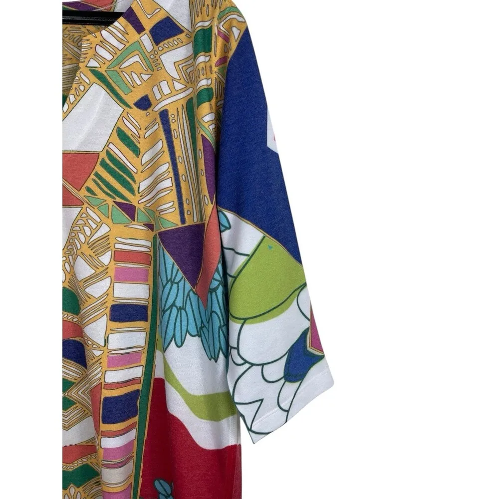 Atelier 5 By Godze Yilmaz Bold Geometric 3/4 Sleeve Kafton Dress L Art Deco Size L - Image 6