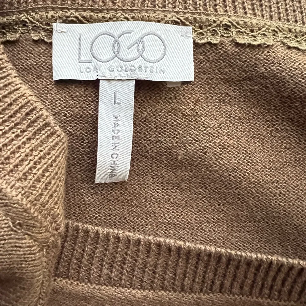 LOGO By Lori Goldstein Mocha Lakenlook Boho Cashmere Blend sweater - Image 6