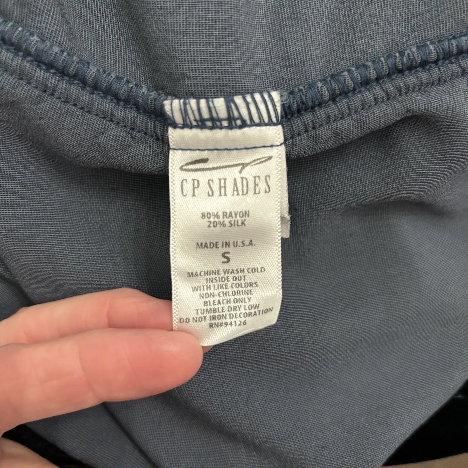 CP Shades Sibella Top Womens Small Velvet Silk Blend Boxy 3/4 Sleeve Oversized S - Image 9